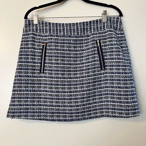 LOFT Twill Petite A-Line Mini Skirt w Front Zip Pockets